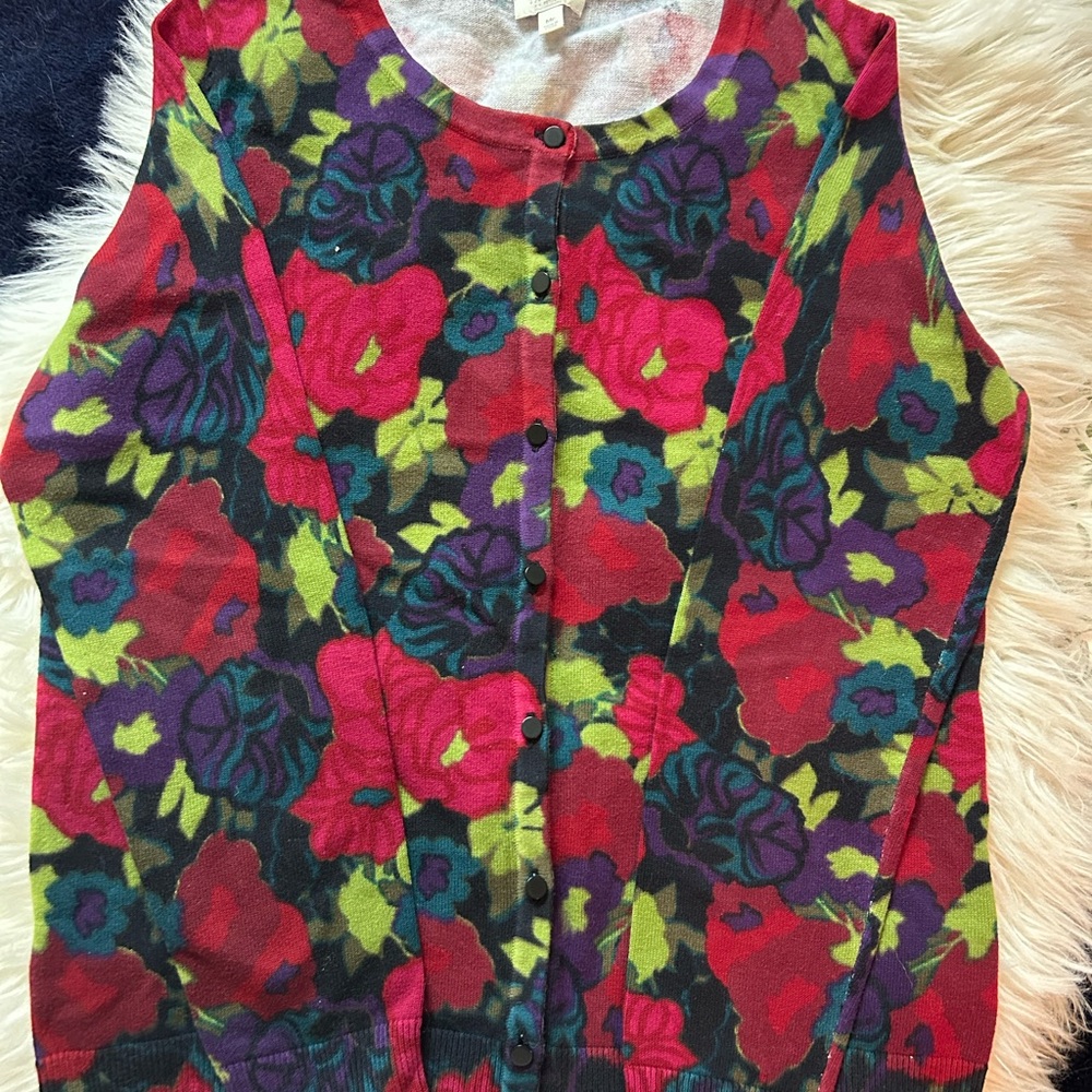 Talbots Multicolor Floral cardigan